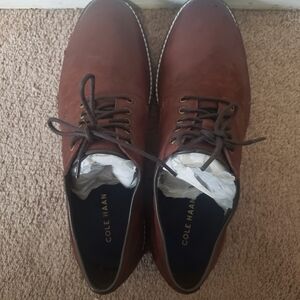 Cole Haan Men’s Chestnut Brown Leather Lace-Up Oxfords Size US 11.5